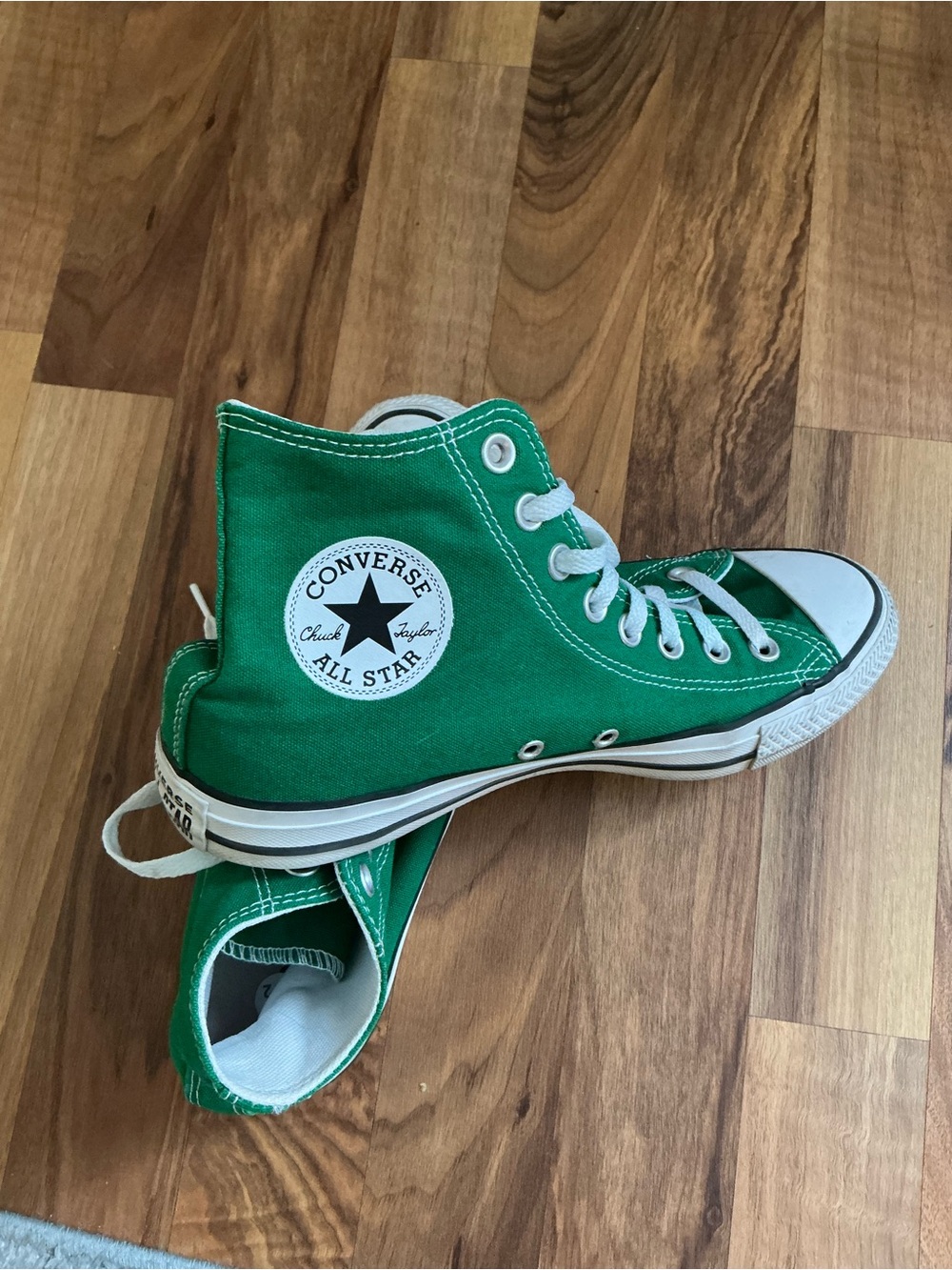 Converse Kids High Top Sneakers in Green Canvas